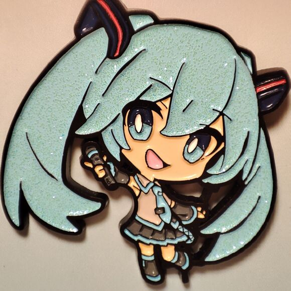 Hatsune Miku Glitter Enamel Pin Official Crypton Collectible Metal Lapel Badge - Picture 1 of 4